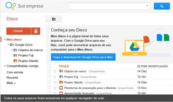 Boas vindas Google Drive