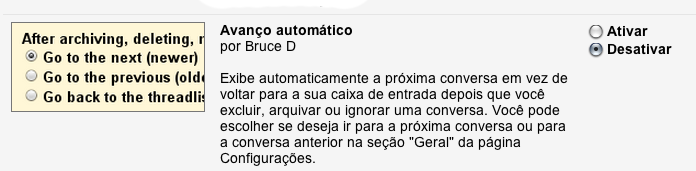 avanco automatico